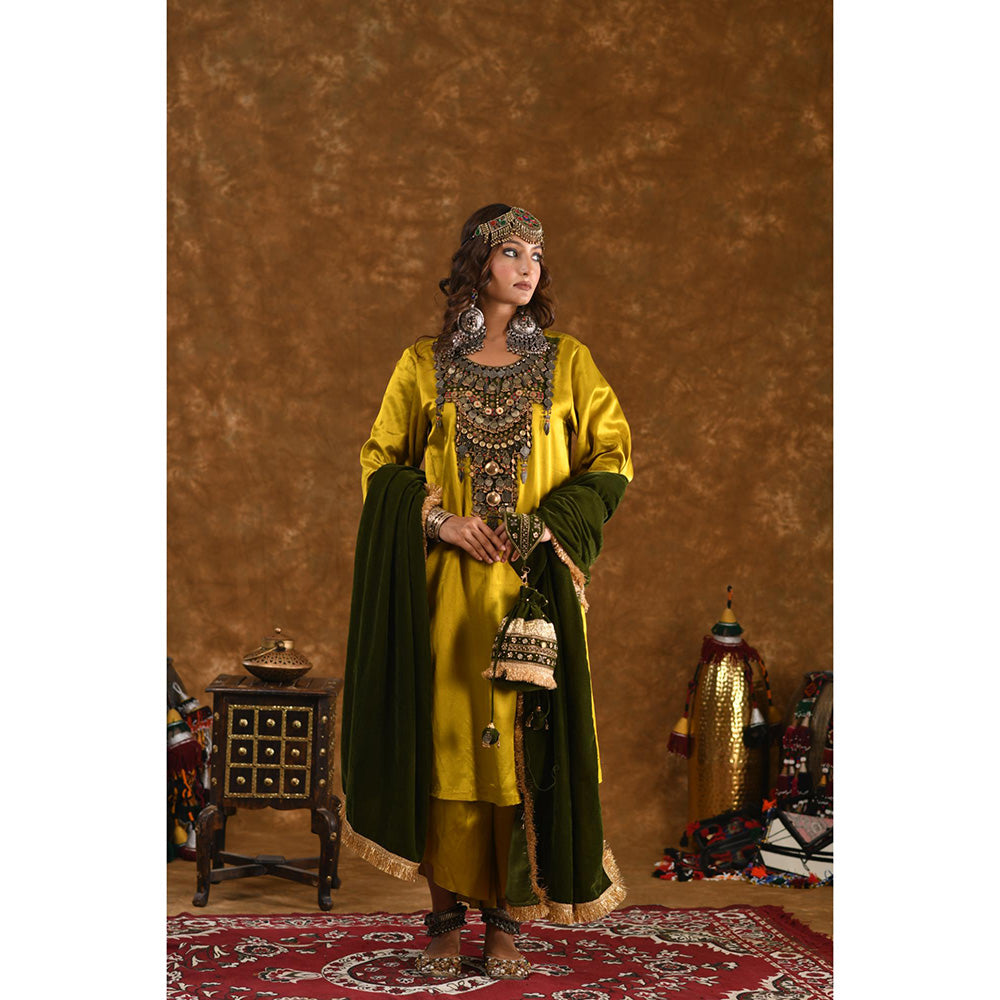 Ekavira Raahi Collection Shaira Solid Kurta with Palazzo and Dupatta (Set of 3)