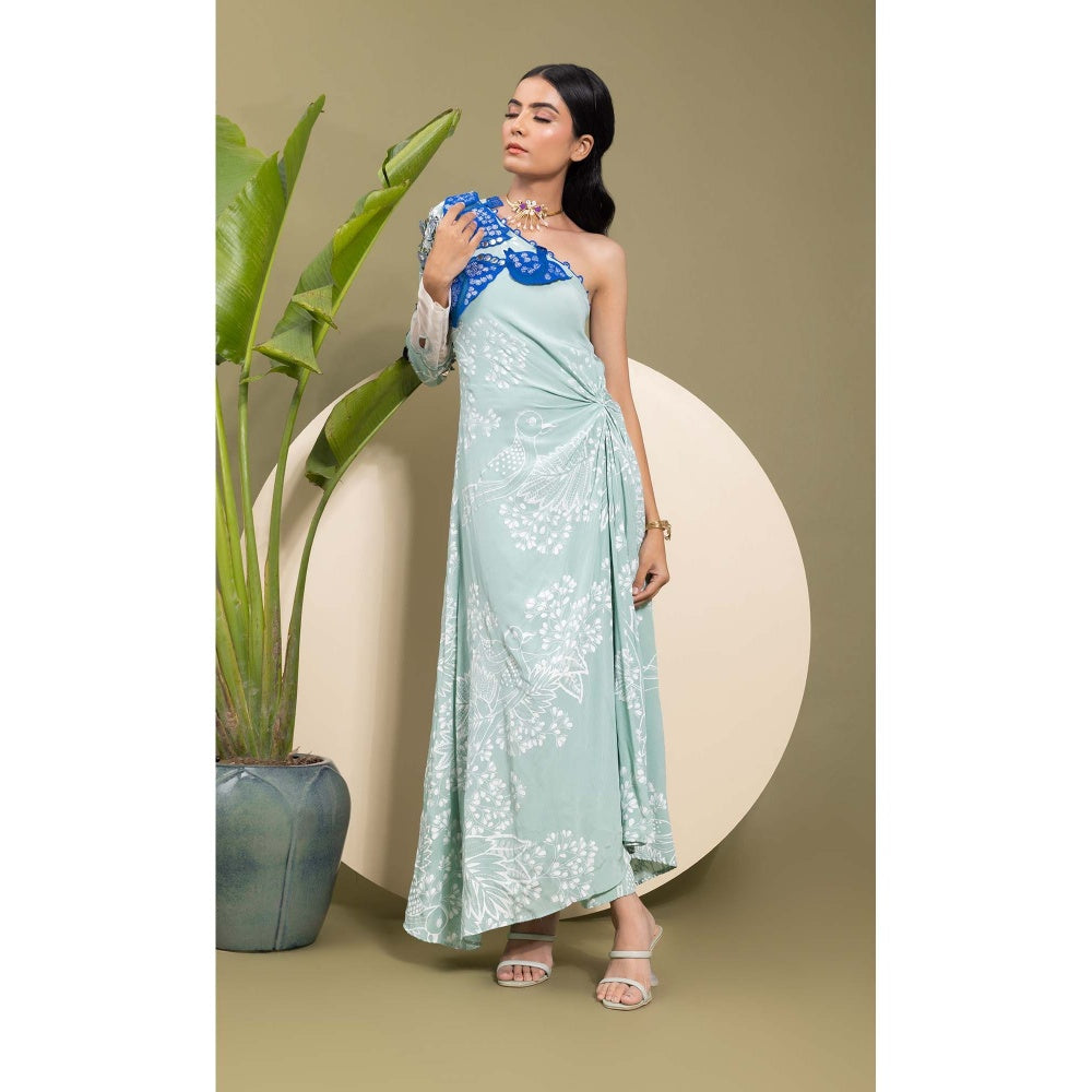 EK Soot Sea Green Embroidered Printed Kurta and Pant (Set of 2)