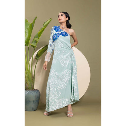 EK Soot Sea Green Embroidered Printed Kurta and Pant (Set of 2)