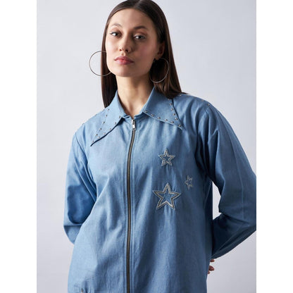 Elarra Blue Embellished/Sequined Bliss Star Dress