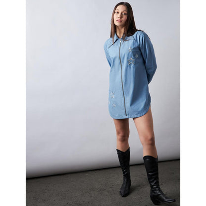 Elarra Blue Embellished/Sequined Bliss Star Dress