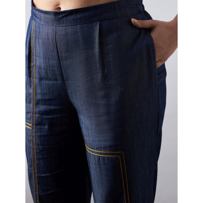 Elarra Navy Blue Printed Dark D Lining Co-Ord (Set of 2)