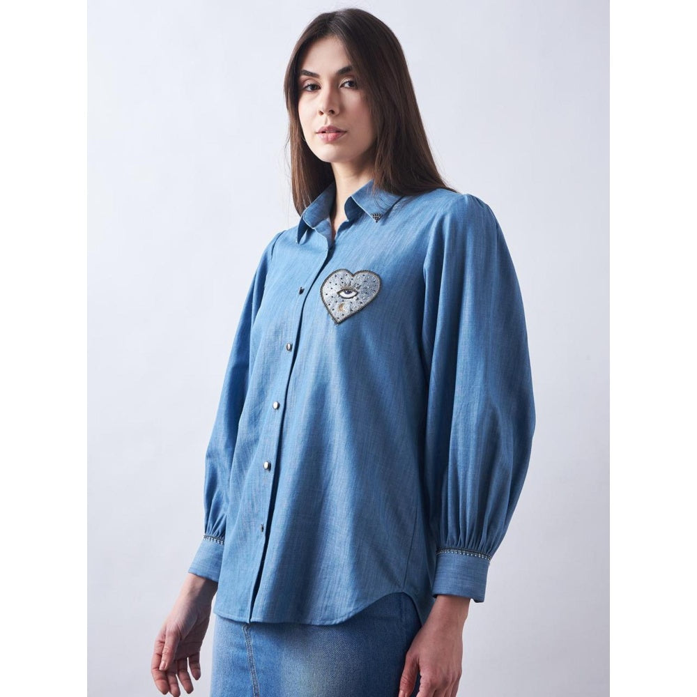 Elarra Blue Babe Evil Heart Shirt