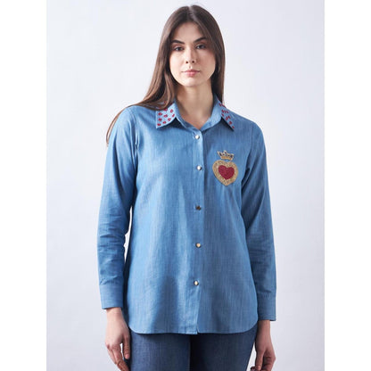 Elarra Blue Babe Heart Shirt