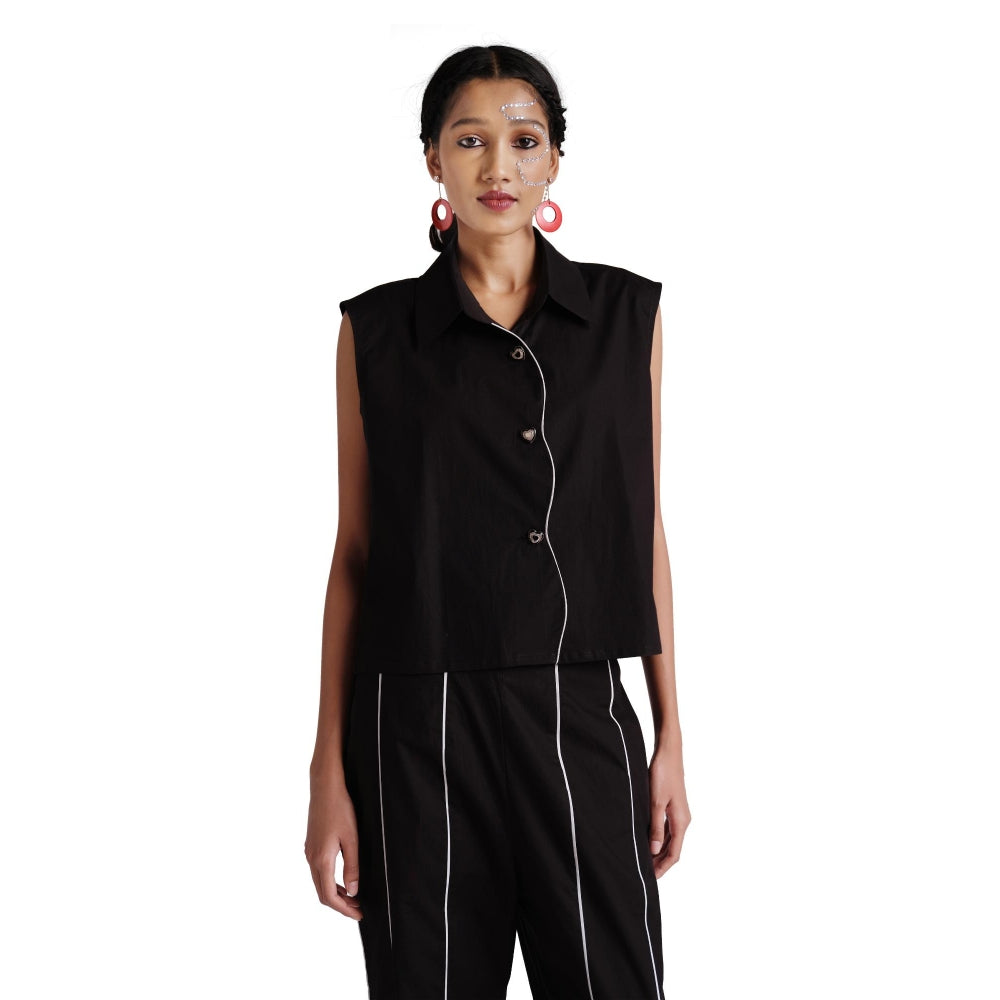 Elarra Black Pop Pippin Heart Co-Ord (Set of 2)