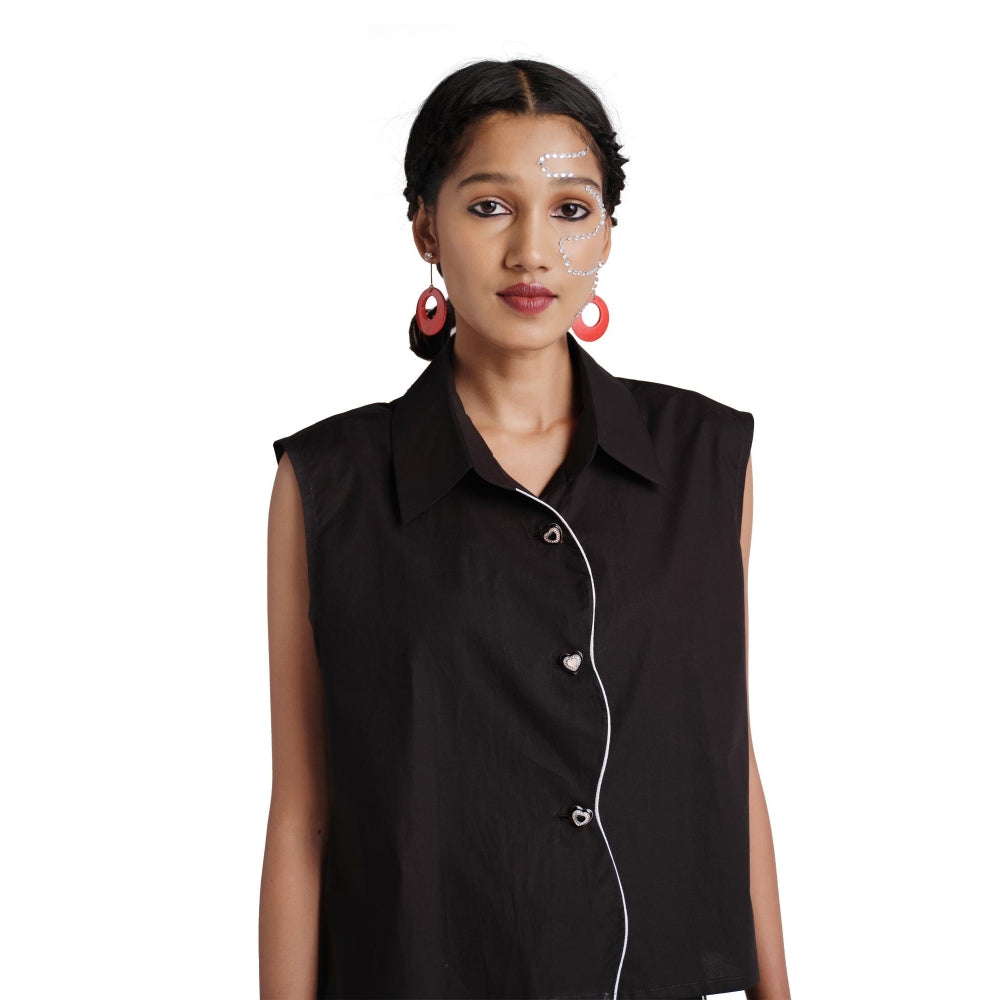 Elarra Black Pop Pippin Heart Co-Ord (Set of 2)