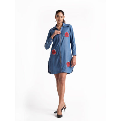 Elarra Blue Babe Rose Dress