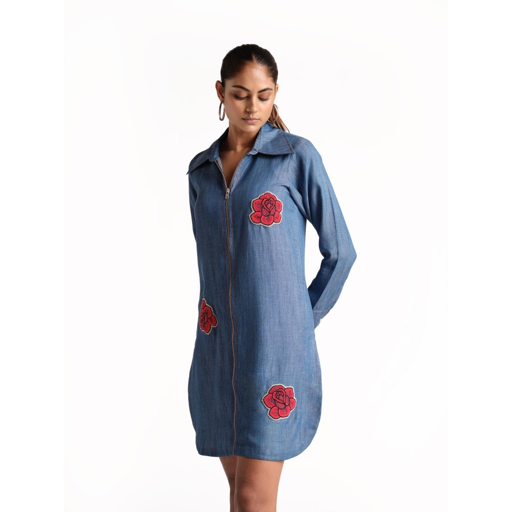 Elarra Blue Babe Rose Dress