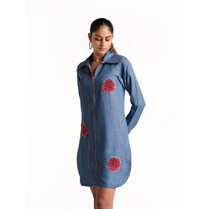 Elarra Blue Babe Rose Dress