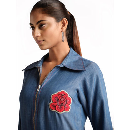 Elarra Blue Babe Rose Dress