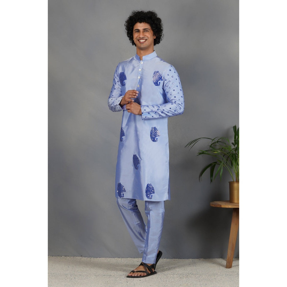 Eleven Brothers Sukoon Silk & Foil Mirror Kurta Set (Set of 2)