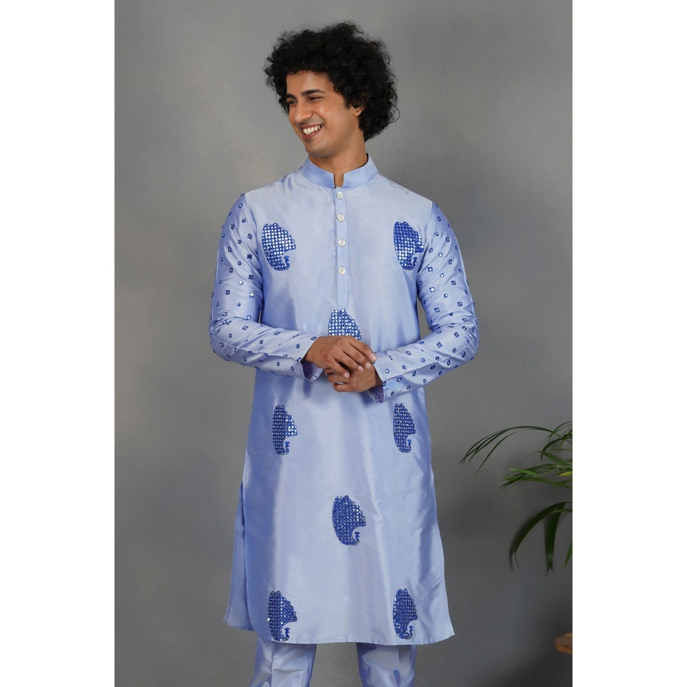 Eleven Brothers Sukoon Silk & Foil Mirror Kurta Set (Set of 2)