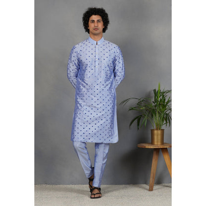 Eleven Brothers Halka Neela Silk & Foil Mirror Kurta Set (Set of 2)