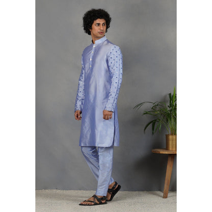 Eleven Brothers Halks Neela Aasteen Silk & Foil Mirror Kurta Set (Set of 2)
