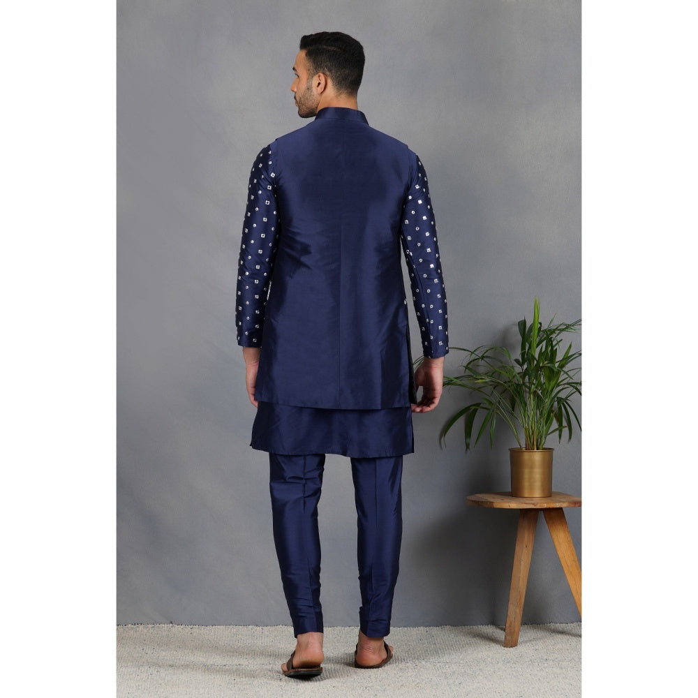 Eleven Brothers Neela Aasteen Silk & Foil Mirror Kurta Set (Set of 2)