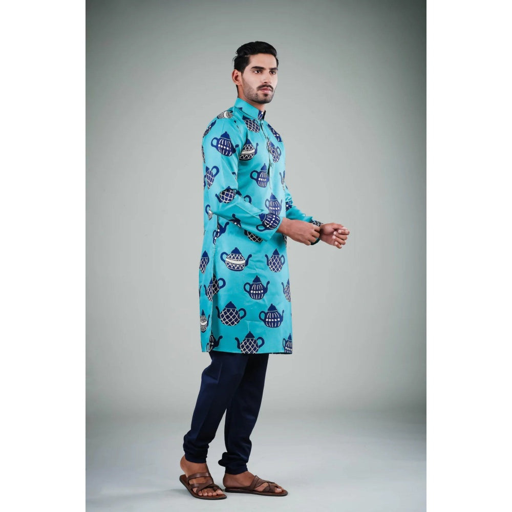 Eleven Brothers Tea O-Clock Silk Kurta Set (Set of 2)