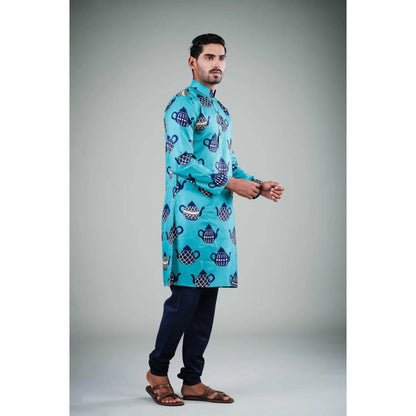 Eleven Brothers Tea O-Clock Silk Kurta Set (Set of 2)