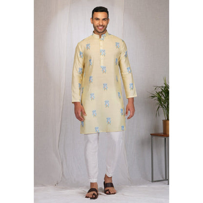 Eleven Brothers Reading Chair Mulberry Silk Kurta Set (Set of 2)