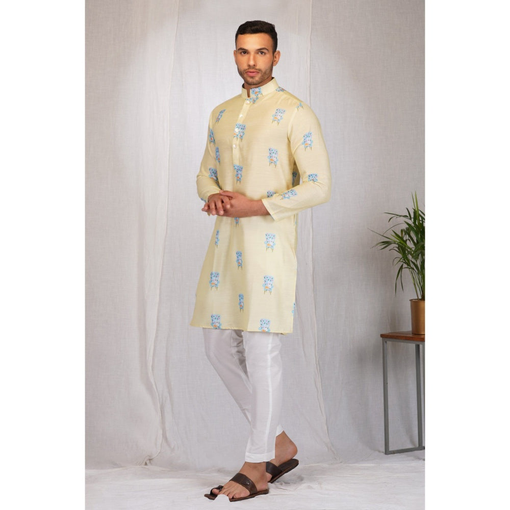 Eleven Brothers Reading Chair Mulberry Silk Kurta Set (Set of 2)