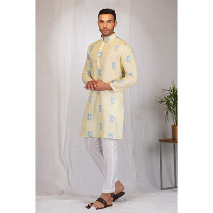 Eleven Brothers Reading Chair Mulberry Silk Kurta Set (Set of 2)