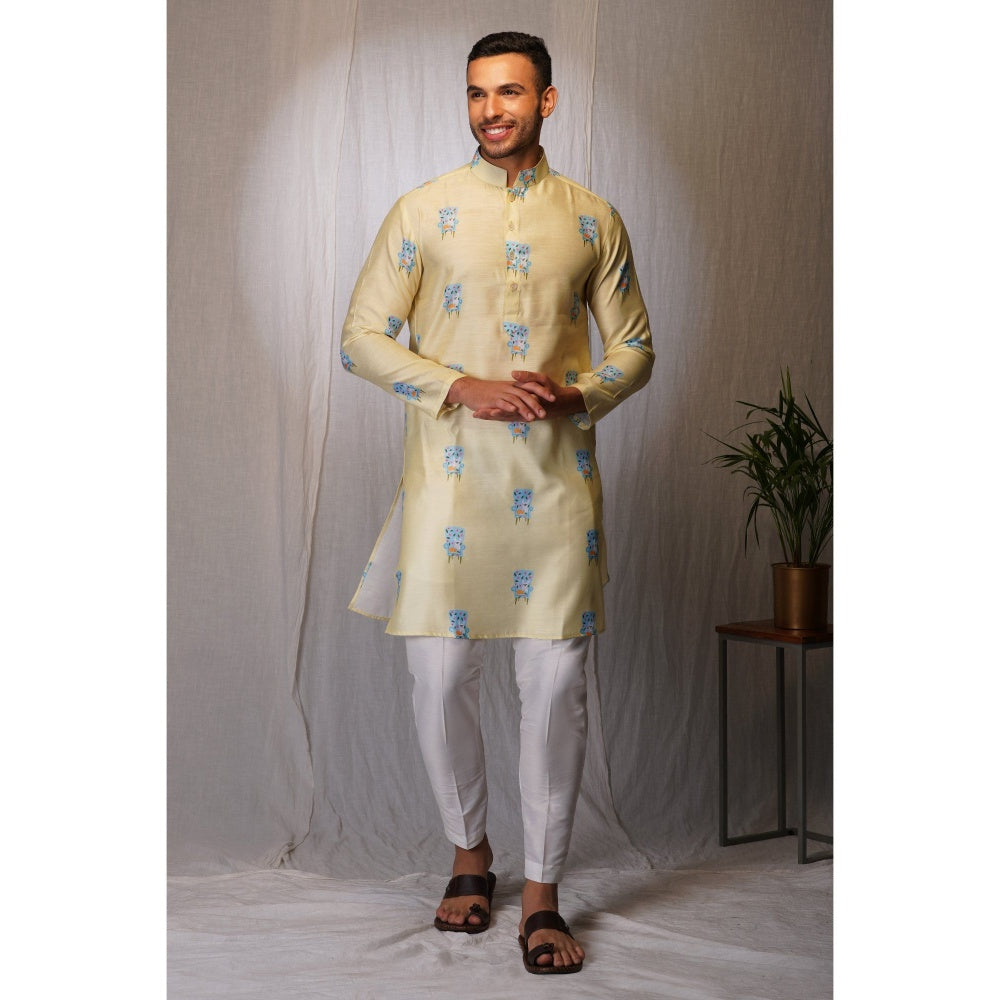 Eleven Brothers Reading Chair Mulberry Silk Kurta Set (Set of 2)