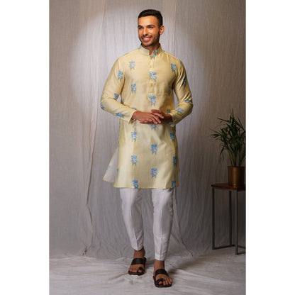 Eleven Brothers Reading Chair Mulberry Silk Kurta Set (Set of 2)