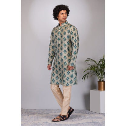 Eleven Brothers Leafy Emerald Kurta Set (Set of 2)