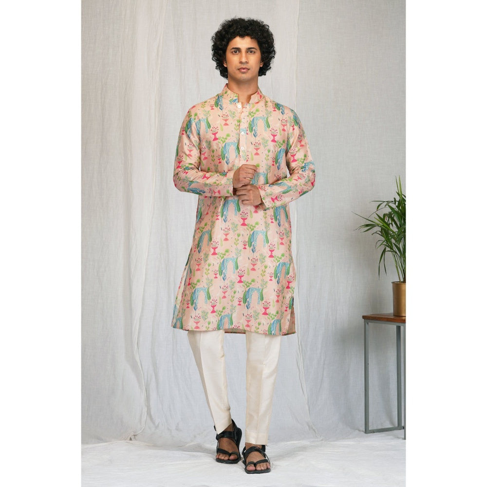 Eleven Brothers Pink Garden Printed Kurta Set (Set of 2)