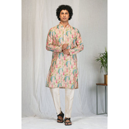 Eleven Brothers Pink Garden Printed Kurta Set (Set of 2)