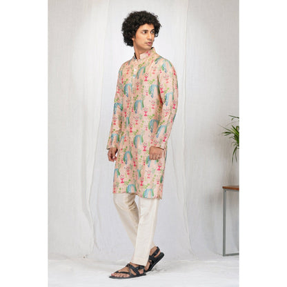 Eleven Brothers Pink Garden Printed Kurta Set (Set of 2)