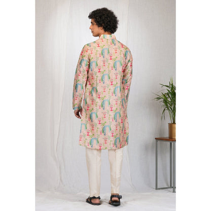 Eleven Brothers Pink Garden Printed Kurta Set (Set of 2)