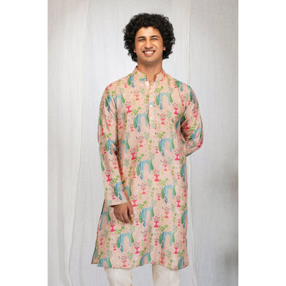 Eleven Brothers Pink Garden Printed Kurta Set (Set of 2)