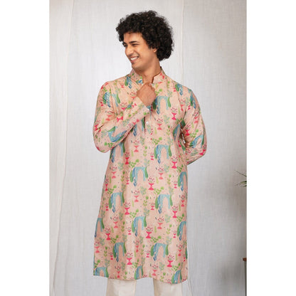 Eleven Brothers Pink Garden Printed Kurta Set (Set of 2)