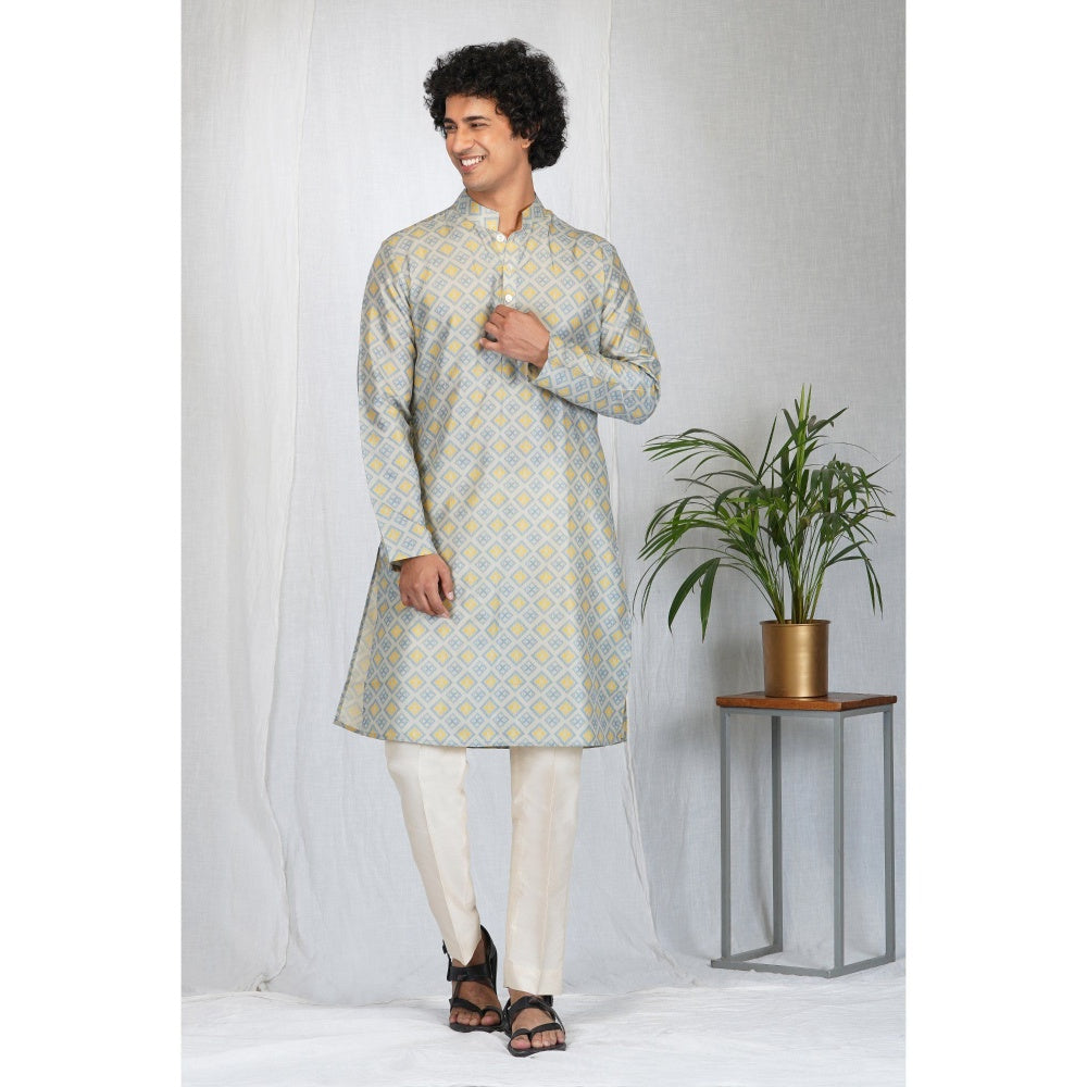 Eleven Brothers Beige Window Printed Kurta Set (Set of 2)