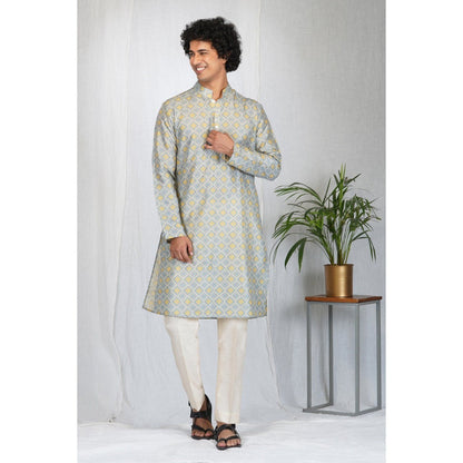 Eleven Brothers Beige Window Printed Kurta Set (Set of 2)