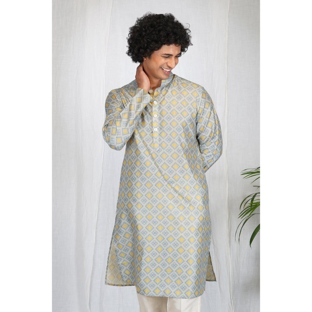 Eleven Brothers Beige Window Printed Kurta Set (Set of 2)