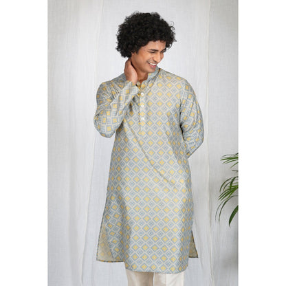 Eleven Brothers Beige Window Printed Kurta Set (Set of 2)