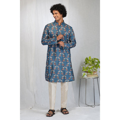 Eleven Brothers Peacock Garden Printed Kurta Set (Set of 2)