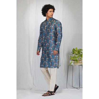Eleven Brothers Peacock Garden Printed Kurta Set (Set of 2)