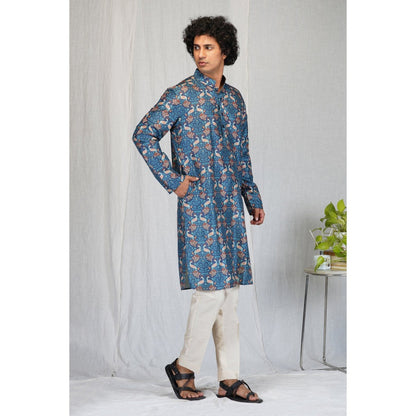 Eleven Brothers Peacock Garden Printed Kurta Set (Set of 2)