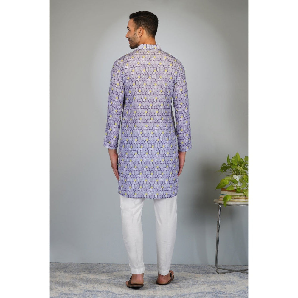 Eleven Brothers Purple Park Printed Kurta Set (Set of 2)