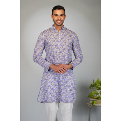 Eleven Brothers Purple Park Printed Kurta Set (Set of 2)
