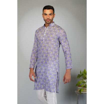 Eleven Brothers Purple Park Printed Kurta Set (Set of 2)