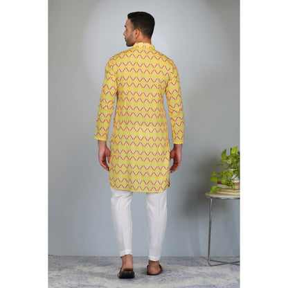 Eleven Brothers Yellow Art Printed Kurta Set (Set of 2)