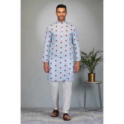 Eleven Brothers Blue Bloom Printed Kurta Set (Set of 2)