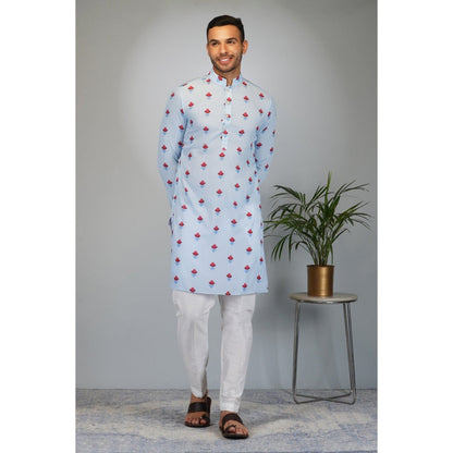 Eleven Brothers Blue Bloom Printed Kurta Set (Set of 2)