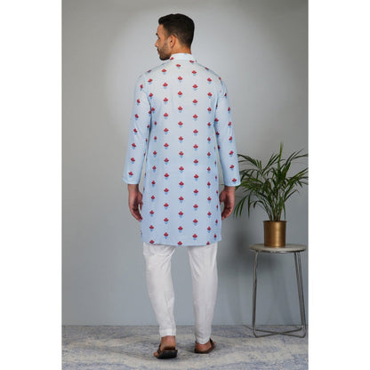 Eleven Brothers Blue Bloom Printed Kurta Set (Set of 2)