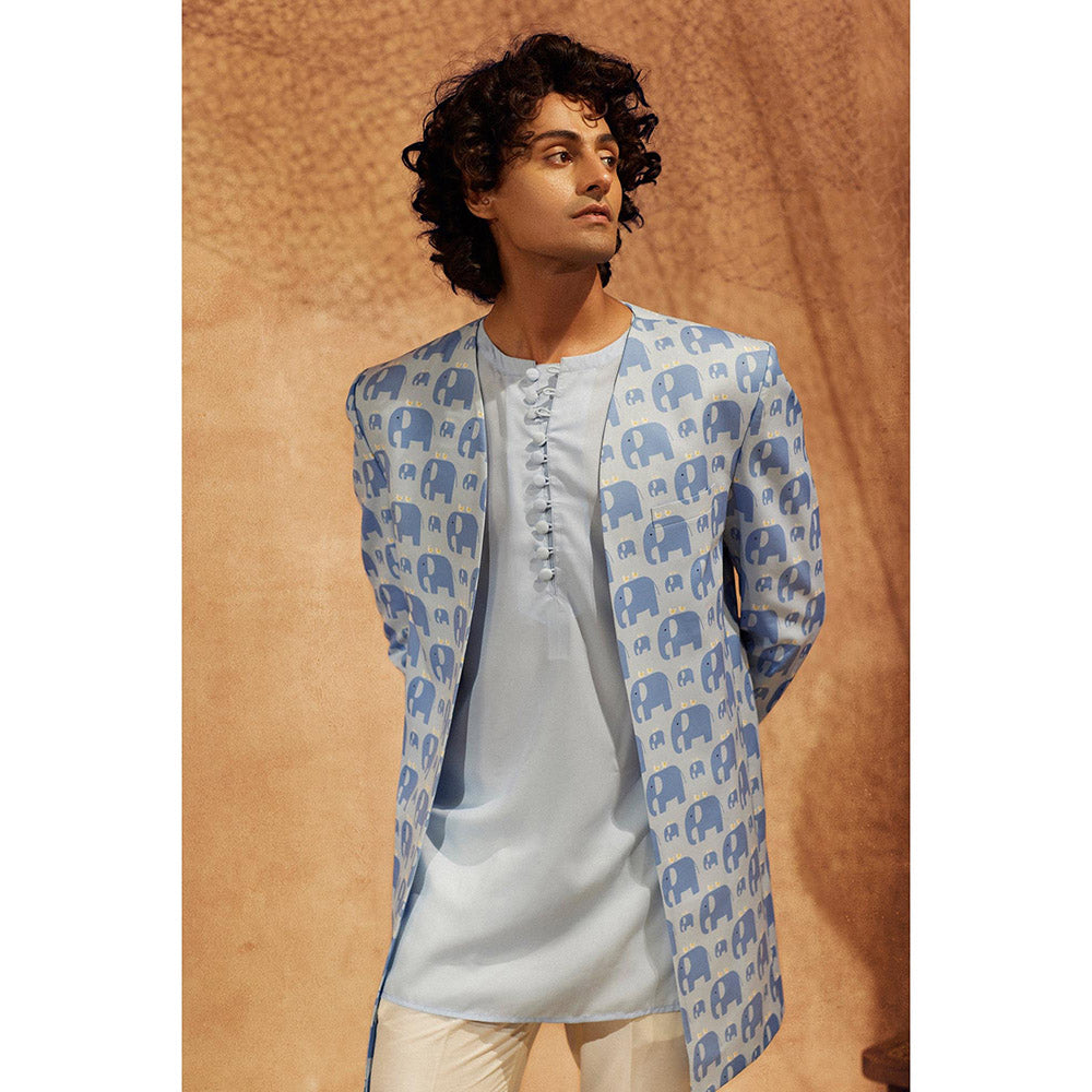 Eleven Brothers Elephant March Indo-Western Kurta with Jacket & Pant