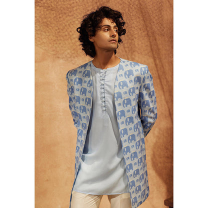 Eleven Brothers Elephant March Indo-Western Kurta with Jacket & Pant