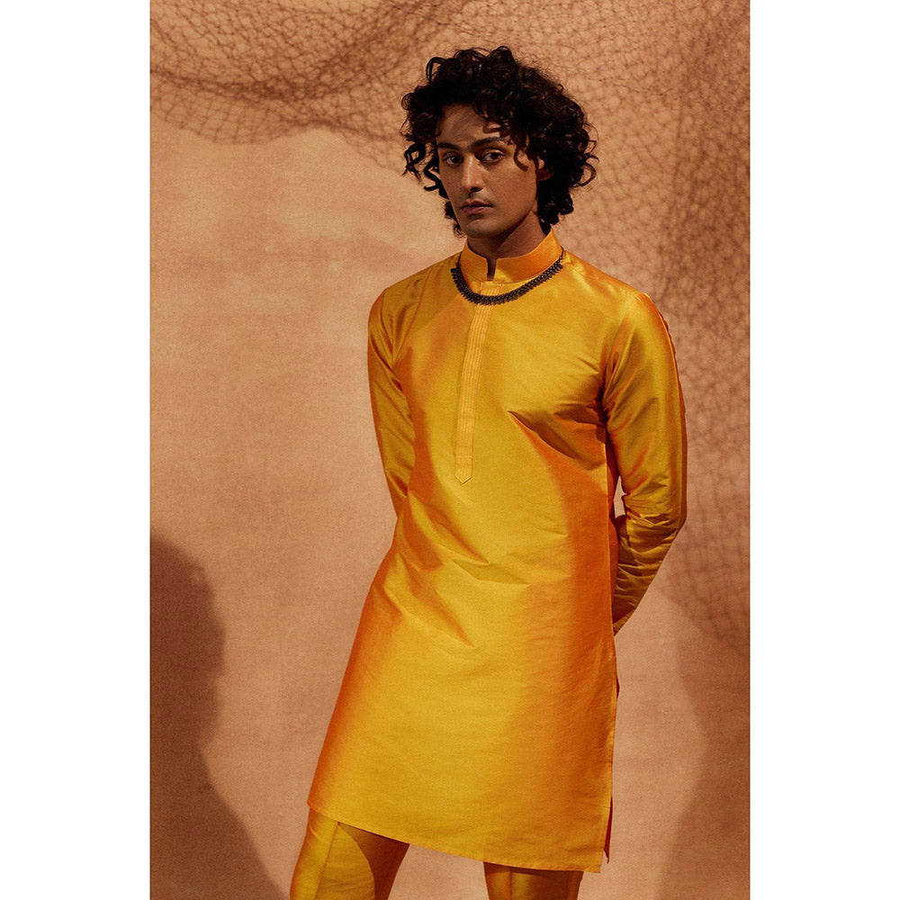 Eleven Brothers Yellow Tagai Silk Kurta with Trouser